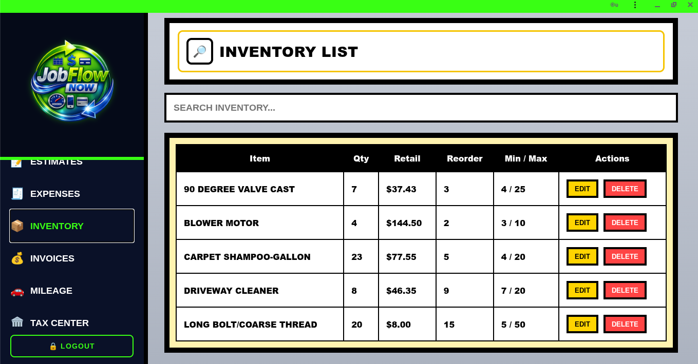 Inventory List